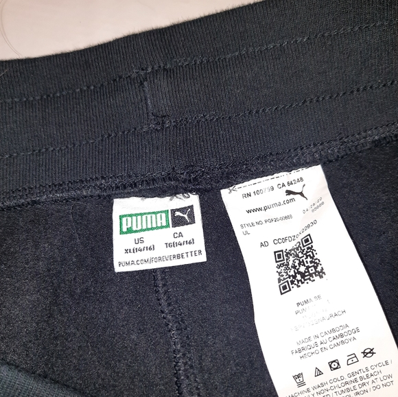 Puma | Black / Pink Sweat Pants Size XL 14/16 Like New - Picture 7 of 7